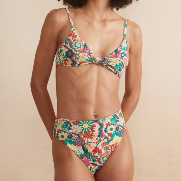 Andie Bikini Set Santorini Top 90s High Waisted Bottom size M NWOT - Picture 1 of 8
